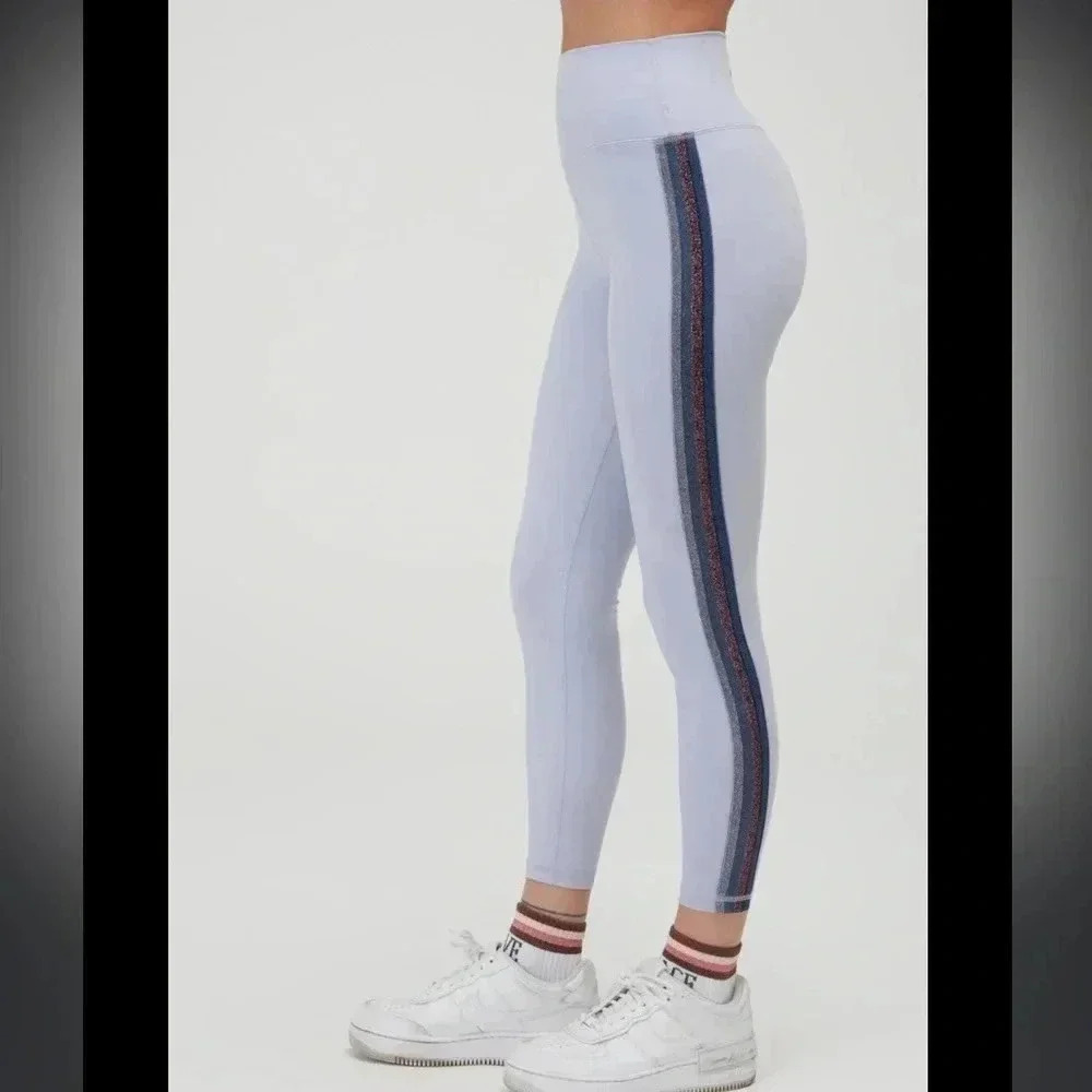 Spiritual gangster leggings colorful striped size Small